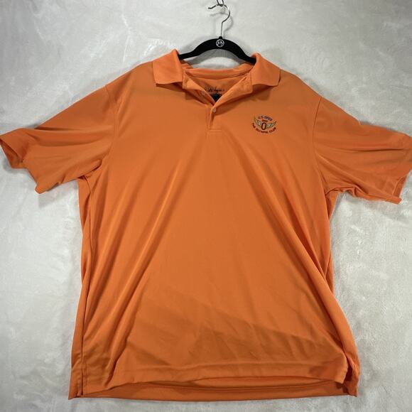 Walter Hagen U.S. Open 2012 Olympic Club Polo Mens L Orange Golf Shirt Dri-Fit - Picture 1 of 5